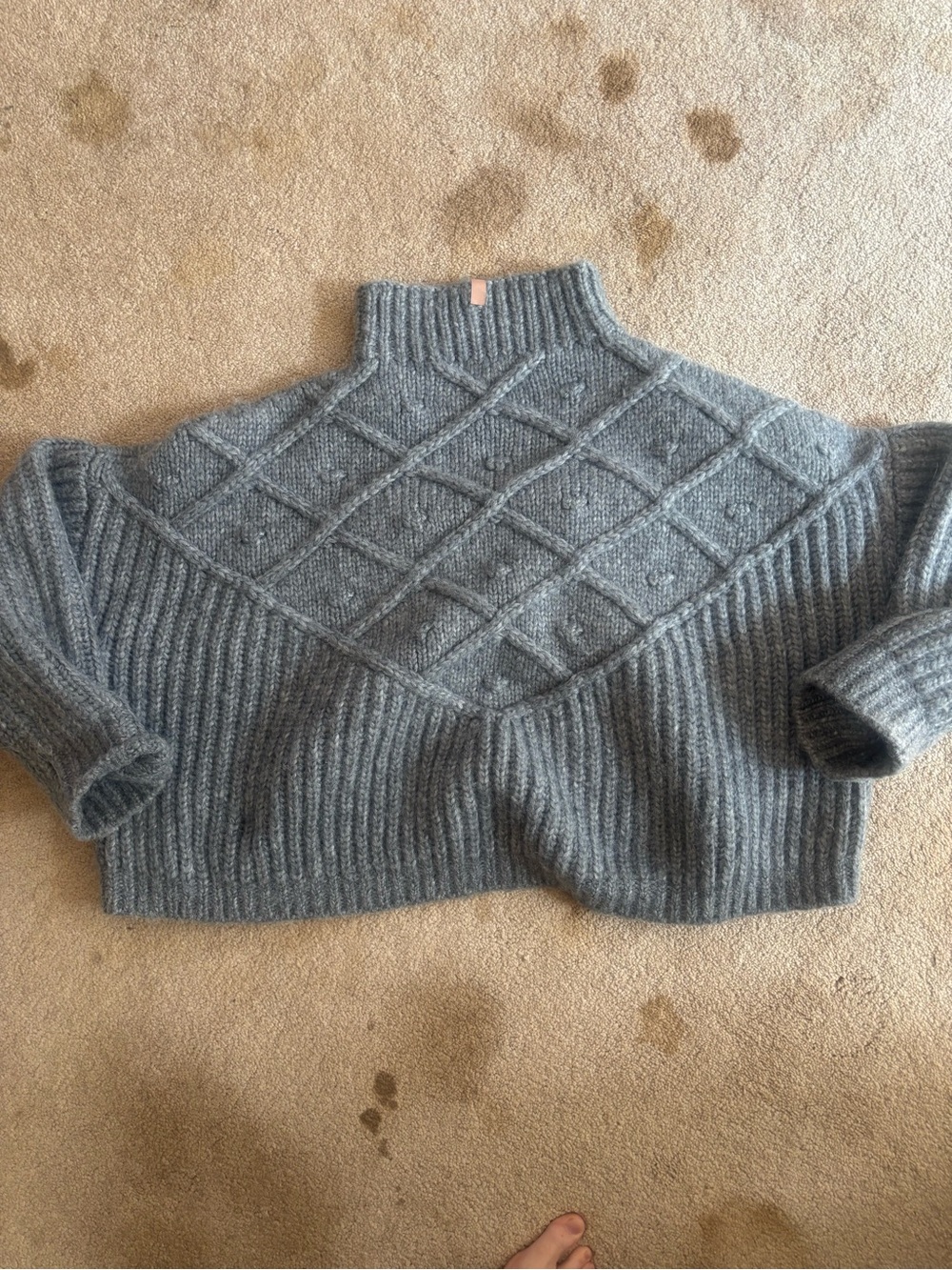 Women's Lunya Gray wool bled Knit Mock Neck Sweater s/XS - Picture 2 of 4